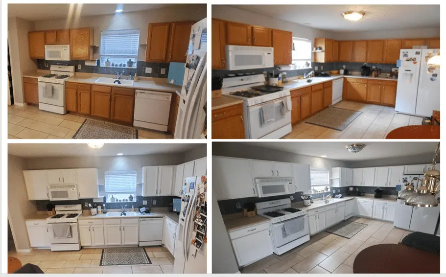 Latest cabinet painting project before and after.