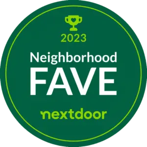 Green and white Nextdoor Neighborhood Faves award badge