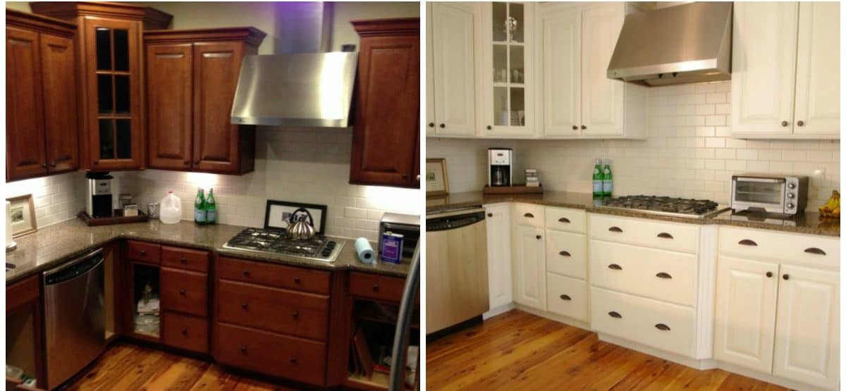 Kitchen Cabinet Painting (Before and After)