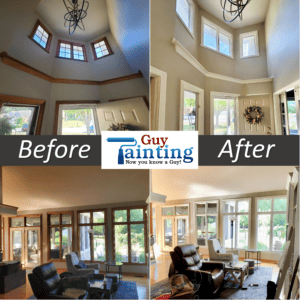 Painting the wood trim in a bright white made a huge difference (before/after)