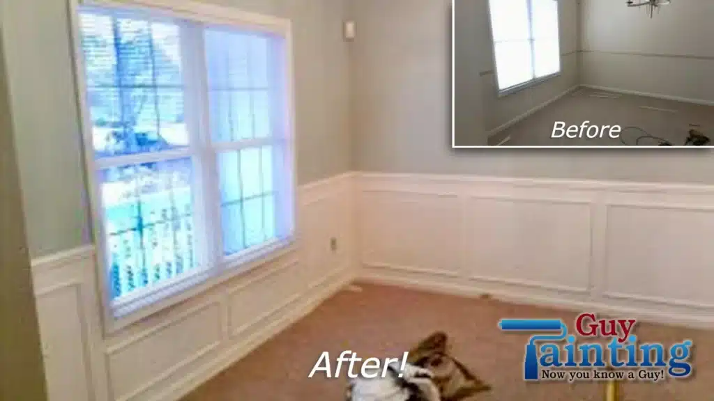 Wainscoting Install Before After 3