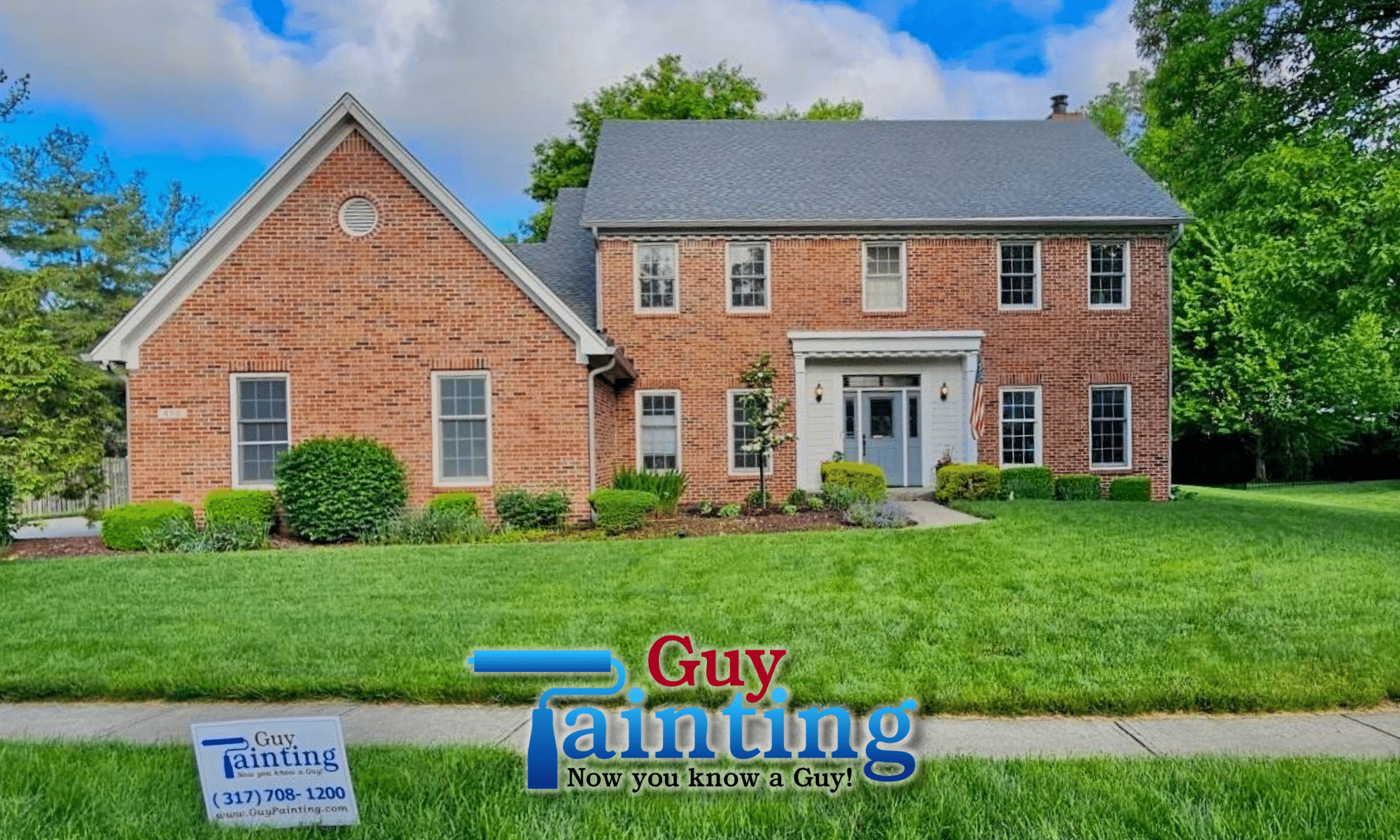 North Indianapolis brick home exterior before repaint by Guy Painting