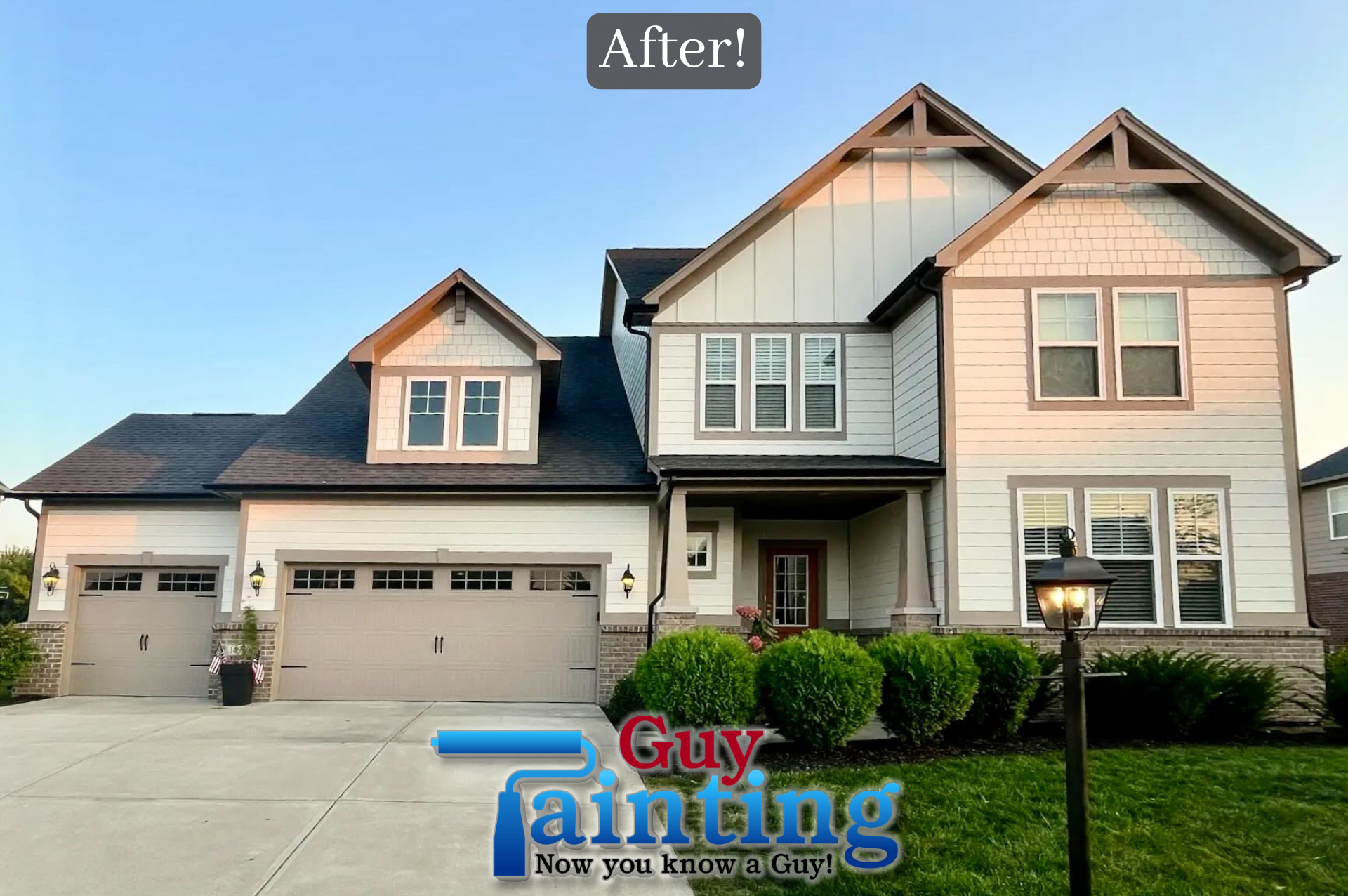 Exterior Painters Natural Choice with Keystone Gray trim in Fishers Carmel Indianapolis Geist Best Painter Review