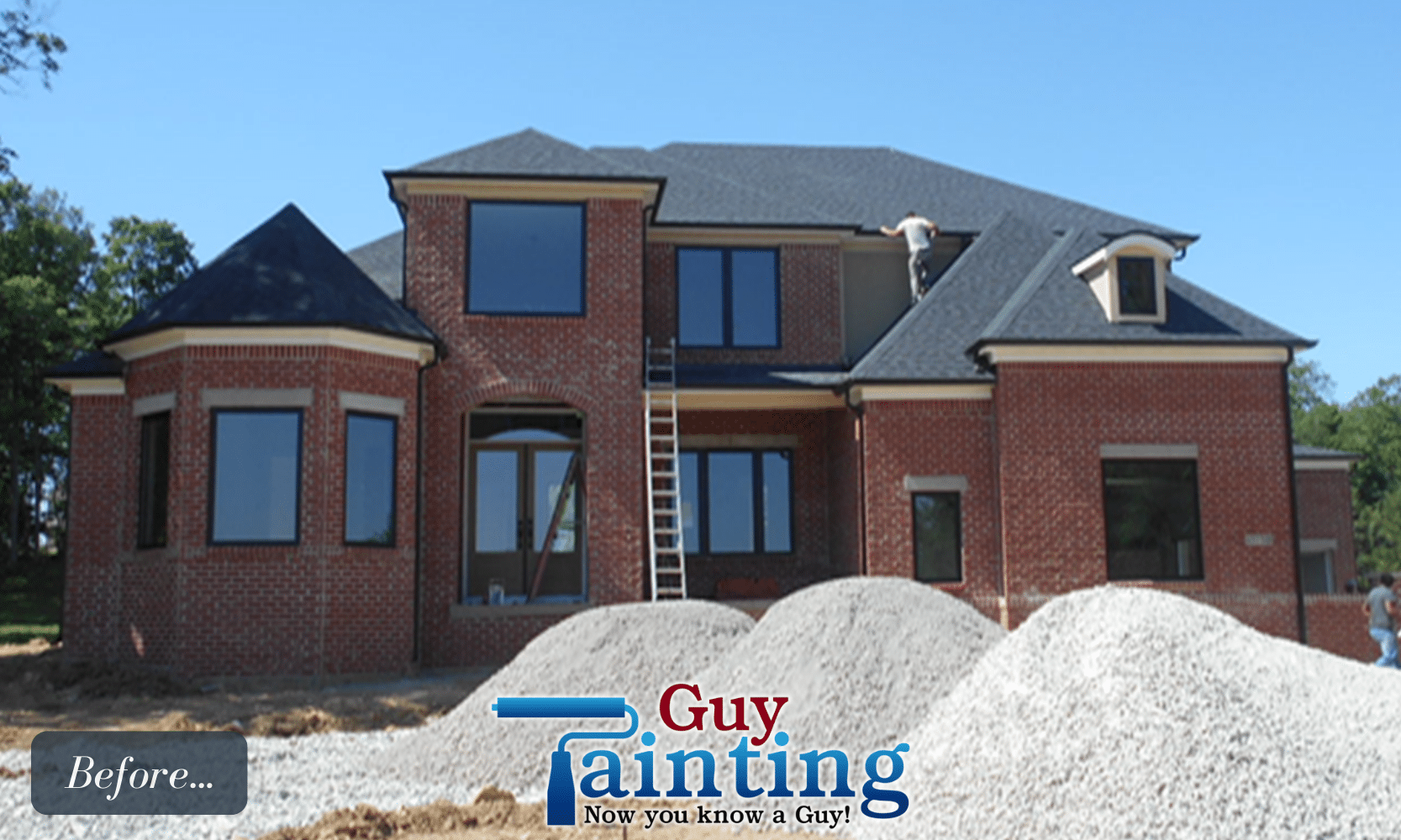 Exterior Painting Fishers Brick Painting Before Guy Painting