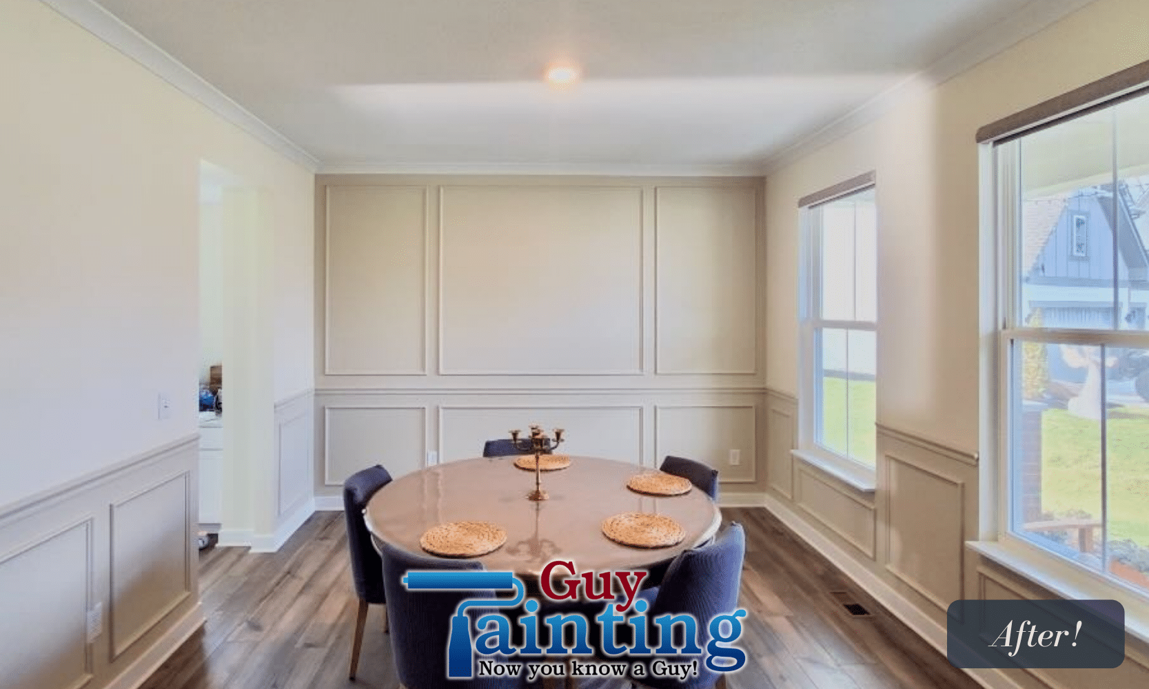 Interior Painting Fishers Wainscoting Trim Installation After Guy Painting
