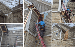 Wood inspection repair of rotted wood no flashing exterior carpentry